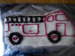 fire truck cake