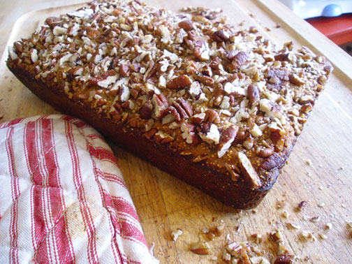 Pecan Crusted Amaranth Bread, Grain and Egg-free